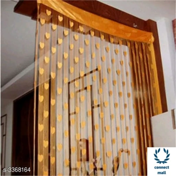 Fashionable Net Polyester Door Curtains ( Pack Of 2 ) - (LXW):7ft X4ft, Golden, Net Polyster, Stitched, Pack Of 2